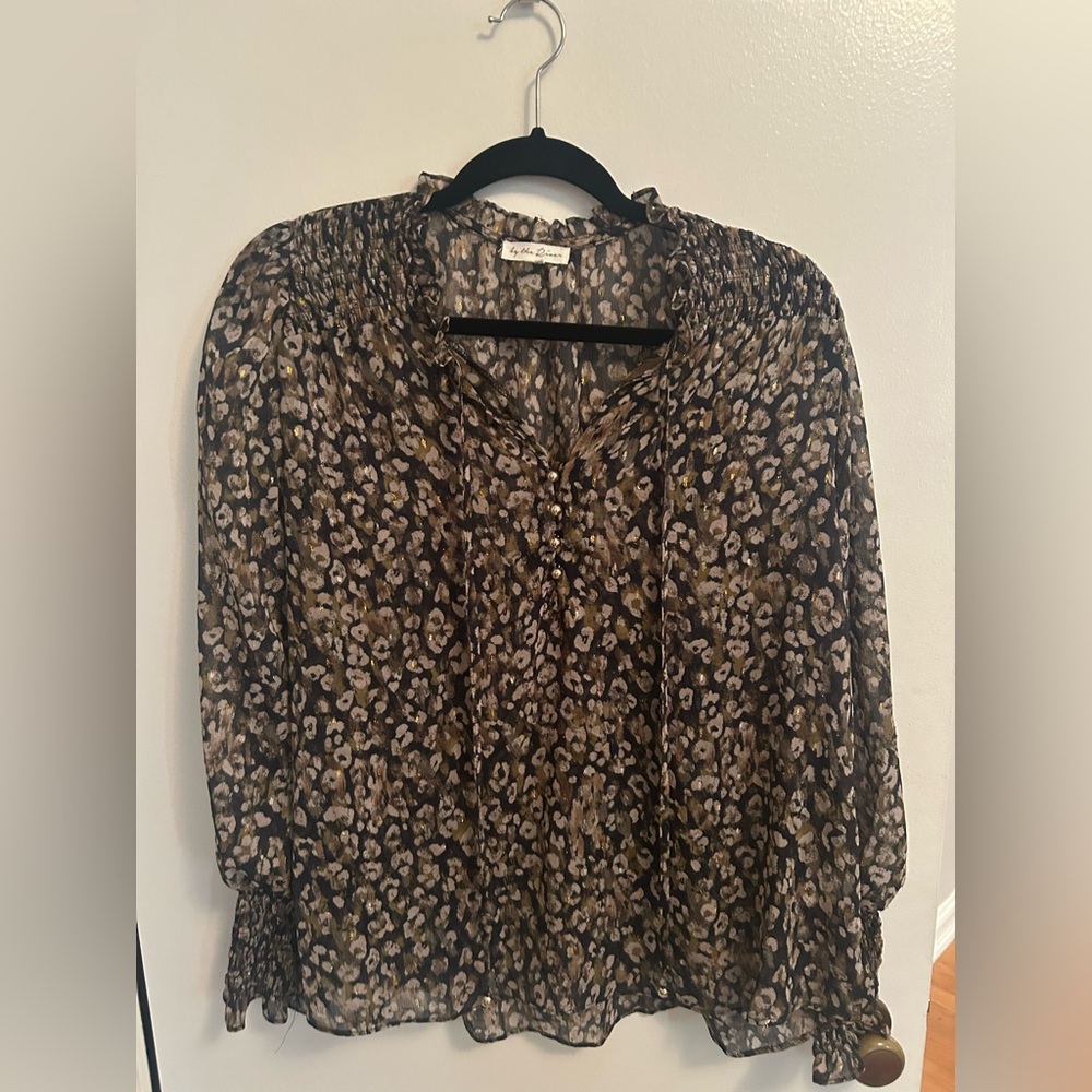 Leopard Print Chiffon Blouse